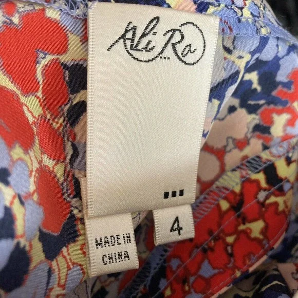 Ali Ra Womens 100% silk Sleeveless floral dress Size 4 - Picture 9 of 11